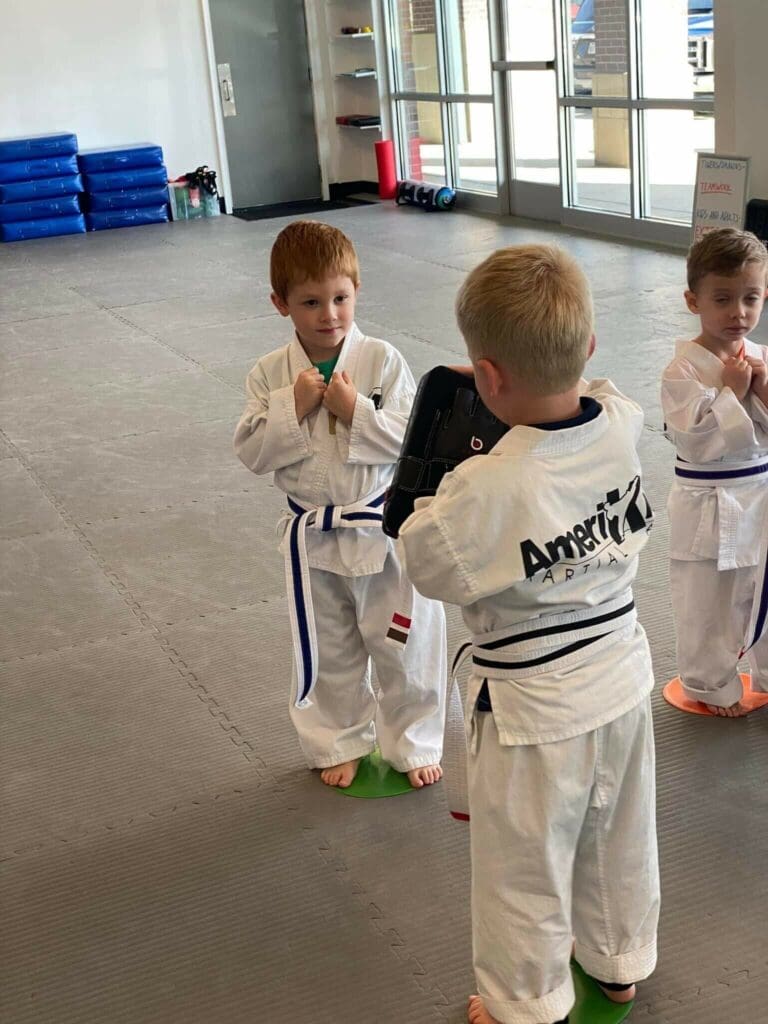 Kids learning martial arts